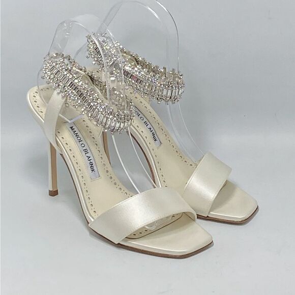 Manolo Blahnik Parinasan 105 Embellished Sandals size 37 - Picture 3 of 12